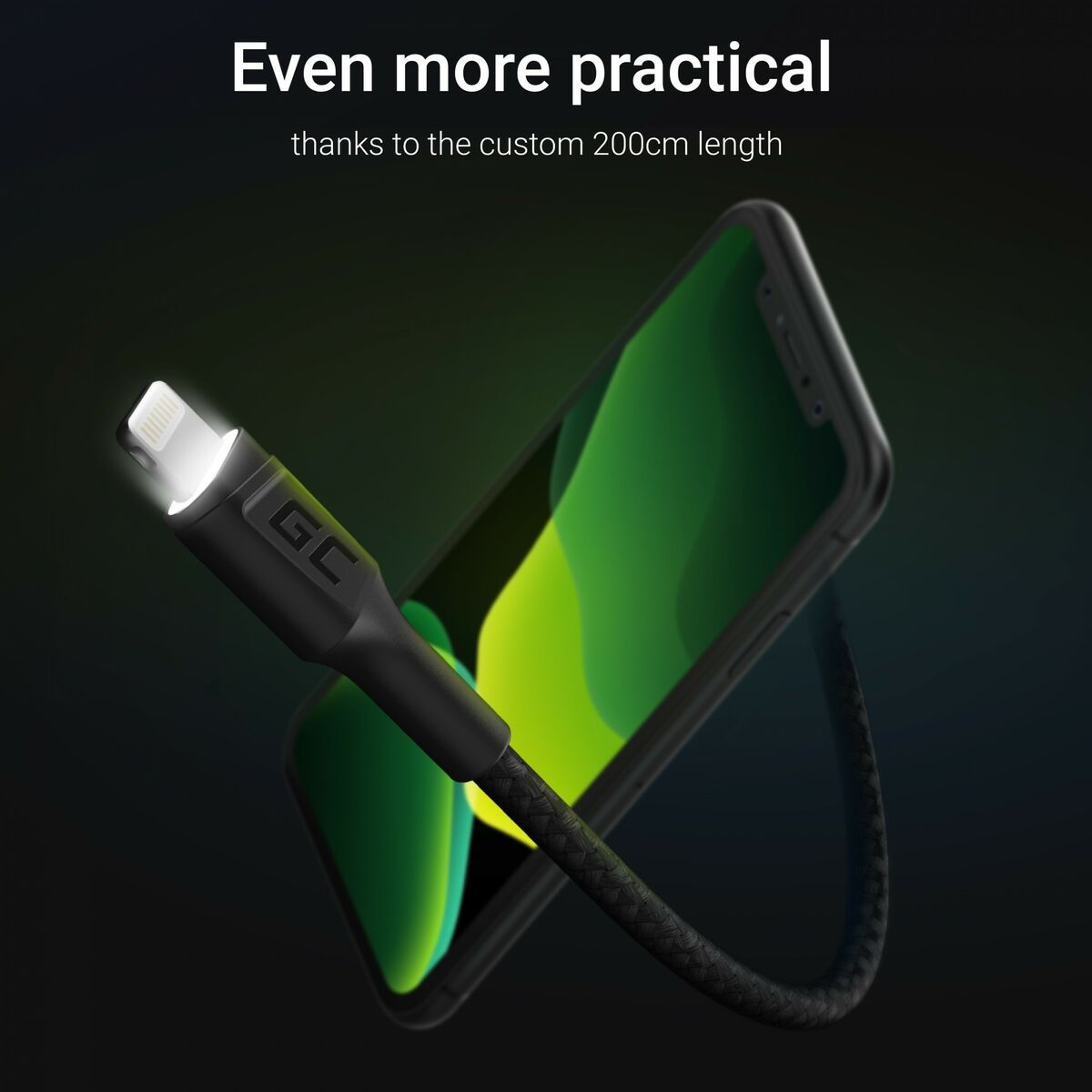 Lightning-Kabel Green Cell KABGC12 Svart 2 m